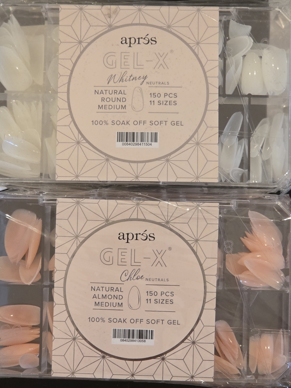 GEL-X Round Medium Short, Almond Soft Gel Nail Tips - White, Pink, Beige - Picture 3 of 10